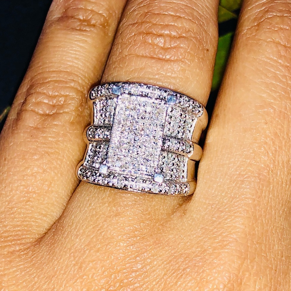 Mesmerizing real diamond Turkish designer ring only 1 ever made like it NOT CZ - Picture 2 of 8